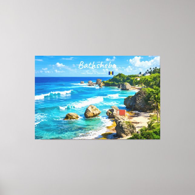 Bathsheba, Barbados - Tropisk kust Canvastryck (Framsida)