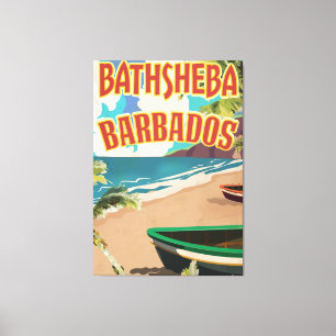 Bathsheba Barbados vintage semesterreseaffär Canvastryck