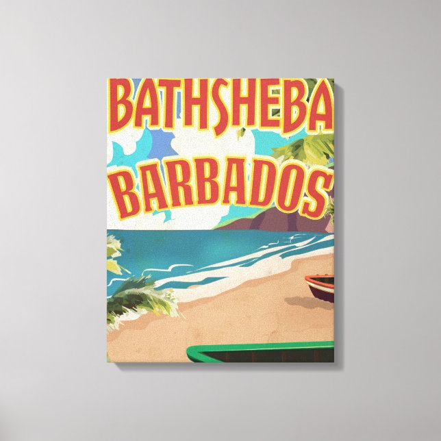 Bathsheba Barbados vintage semestresor resemålning Canvastryck (Framsida)
