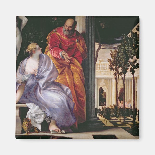 Bathsheba Bathing, c.1575 (olja på canvas) Magnet (Framsidan)