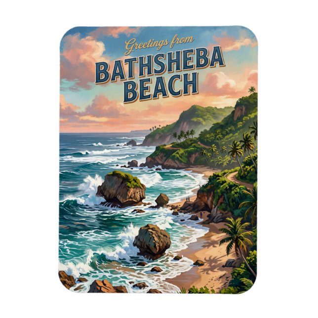 Bathsheba Beach Barbados Magnet (Vertikal)