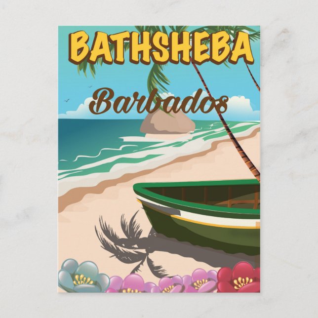 Bathsheba Beach Barbados semester poster Vykort (Framsida)