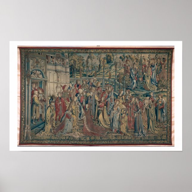 Bathsheba beordrade till Palace, David Tapestry Poster (Framsidan)