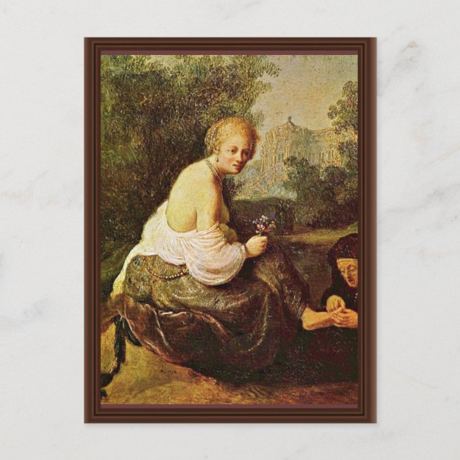 Bathsheba på hennes toalett Seen av Kung David. [1 Vykort (Framsida)