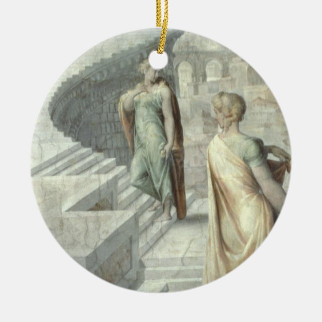 Bathsheba som besöker David, c.1553 Julgransprydnad Keramik (Framsidan)