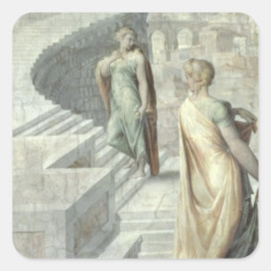Bathsheba Visiting David, 1553 Fyrkantigt Klistermärke