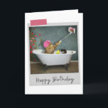 Bathtime Selfie Cat Funny Birthday Card Kort<br><div class="desc">Öka alla kattälskares födelsedag med den här kattdjuret för viskhet och roligt!</div>
