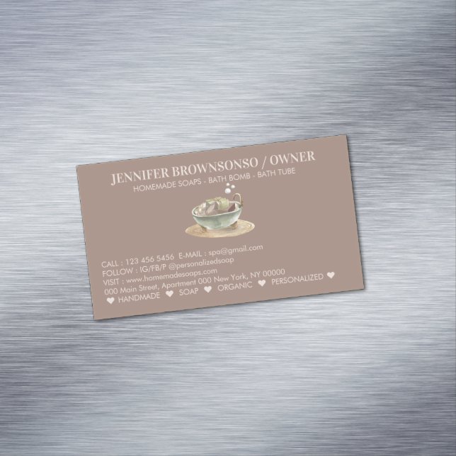 BathTub Bubbles Soy Vax Soap Magnetiska Visitkort (In Situ)