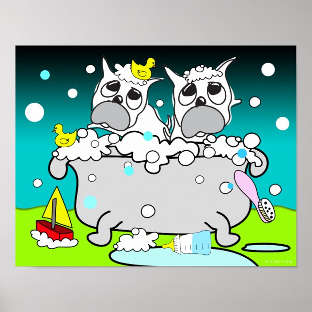 Bathtub Bulldog Puppy Poster 11 (Framsidan)