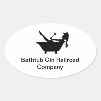 Bathtub Gin Railroad Co. Bumper Sticker Ovalt Klistermärke