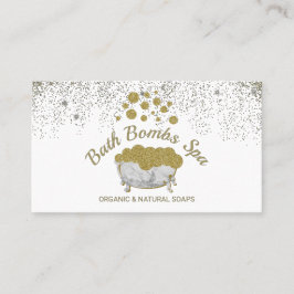 Bathtub Guld Shampoo Spa Soap Bubbles Visitkort