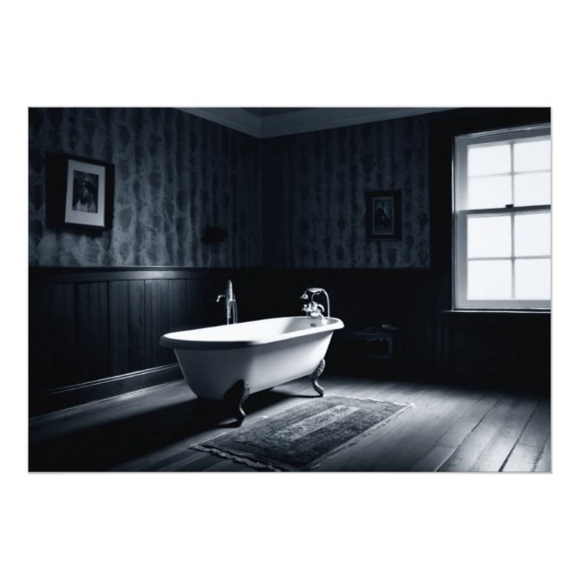Bathtub in a dark room with ambient lighting fototryck (Framsidan)
