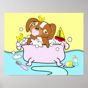 Bathtub Puppy Nappar Poster 14