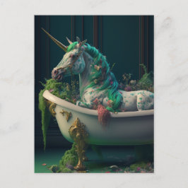 Bathtub Unicorn Vykort