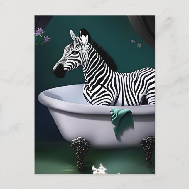 Bathtub Zebra-vykort Vykort (Framsida)