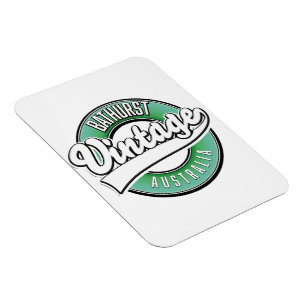Bathurst australien vintage stil logotyp magnet
