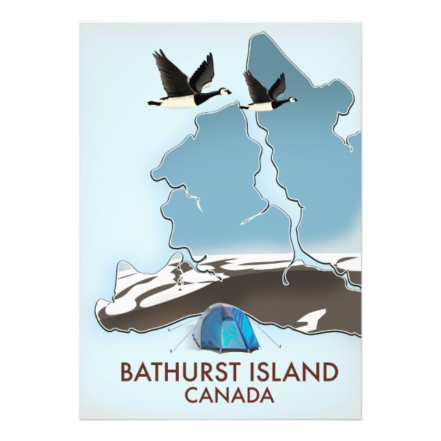 Bathurst Island Canada Travel karta Fototryck (Framsidan)