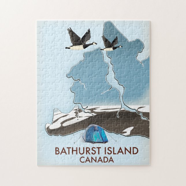 Bathurst Island Canada Travel karta Pussel (Vertikal)