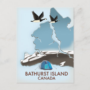 Bathurst Island Canada Travel karta Vykort