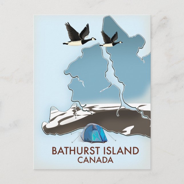 Bathurst Island Canada Travel karta Vykort (Framsida)