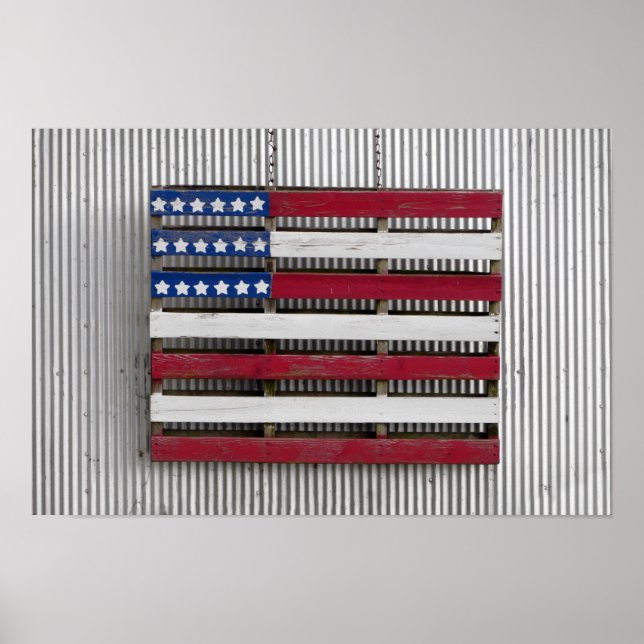 Båthus amerikansk flagga poster (Framsidan)