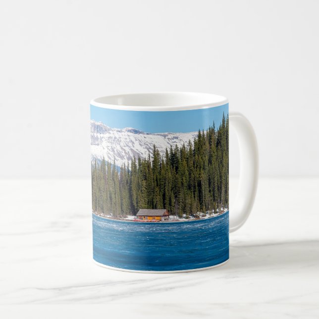 Båthus bredvid Lake Louise - Banff, Kanada Kaffemugg (Framsida höger)