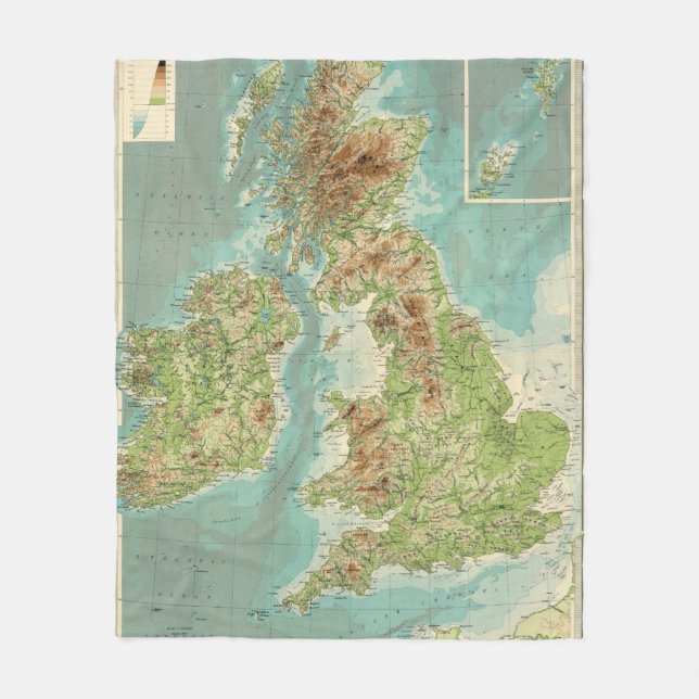 Bathyorographical karta för brittiska Isles Fleecefilt (Framsidan)