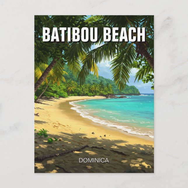 Batibou Beach Dominica Travel Vykort (Framsida)