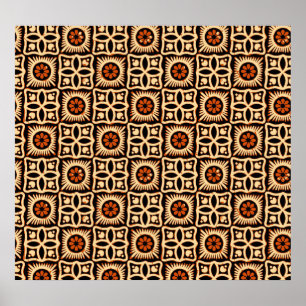 Batik abstrakt, sömlös textil mönster. poster