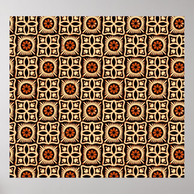 Batik abstrakt, sömlös textil mönster. poster (Framsidan)