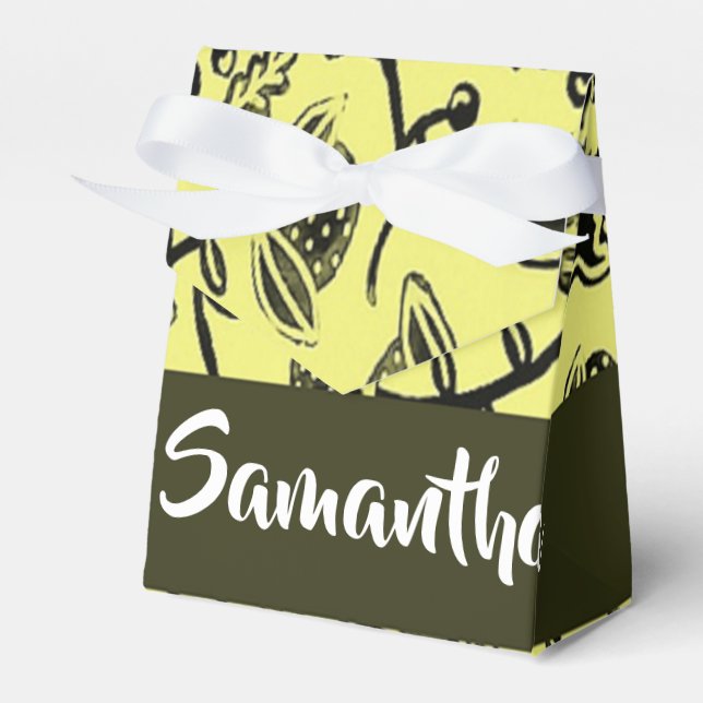 Batik blommigt brun mönster presentaskar (Framsidan Sidan)