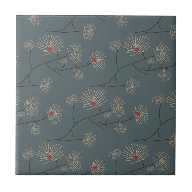 Batik Blommigt Tile Kakelplatta (Framsidan)