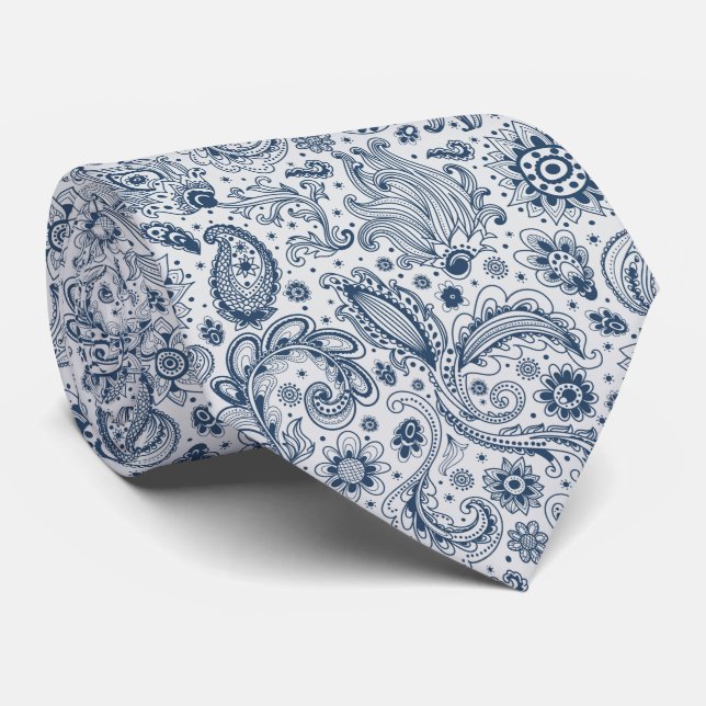 Batik boho stil blommig paisleymönster slips (Rullad)