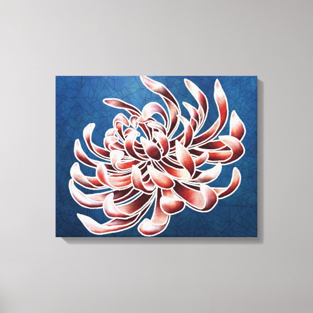 Batik Chrysanthemum Canvastryck (Framsida)