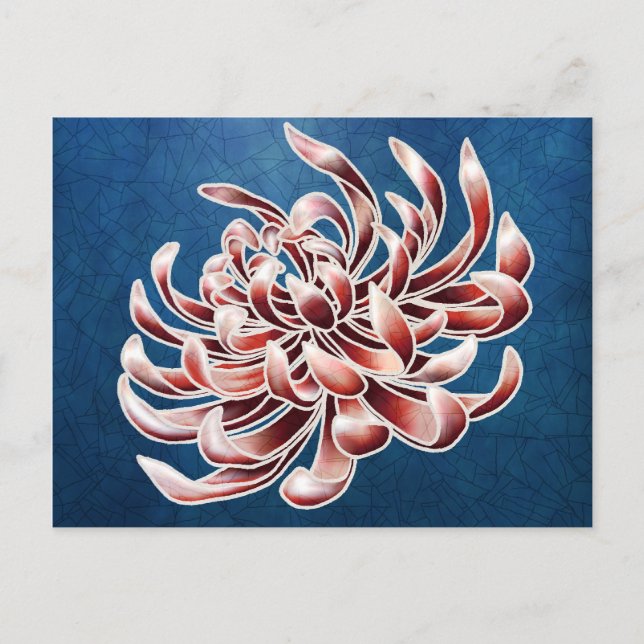 Batik Chrysanthemum Vykort (Framsida)