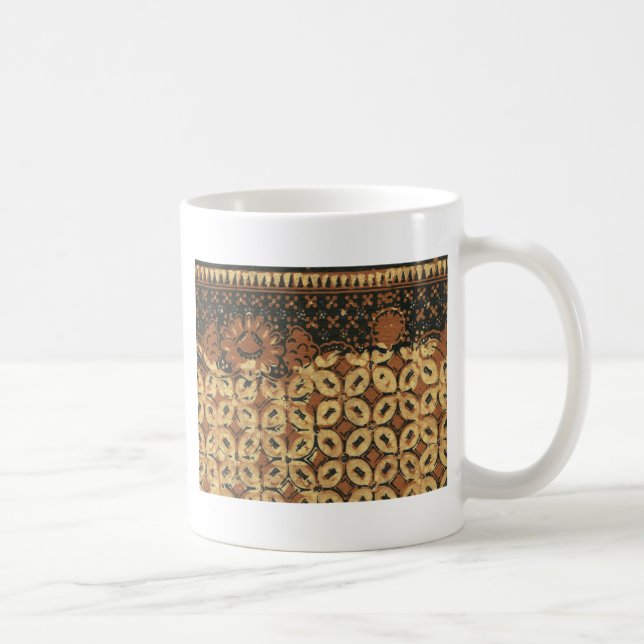 Batik Earthy Kaffeeböna Elegant Rustik Robust Kaffemugg (Höger)