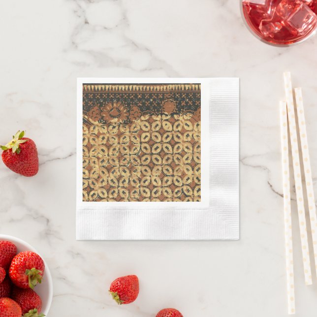 Batik Earthy Kaffeeböna Elegant Rustik Robust Pappersservett (Insitu)