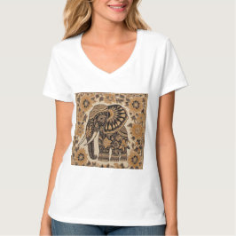 Batik Elephant Vintage Style Design T Shirt