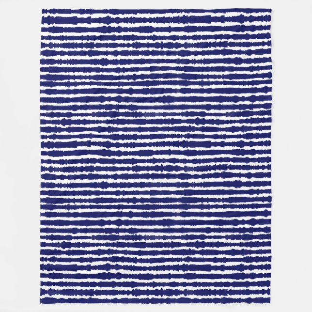 Batik Indigo-stil Ränder Fleecefilt (Framsidan)