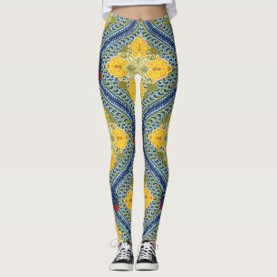 Batik indonesisk Vax-resistent Dyeing Technique Leggings