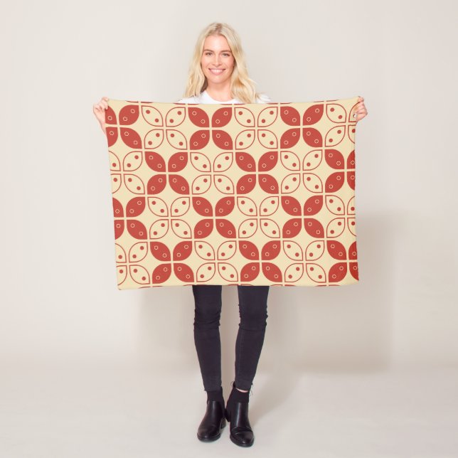 Batik Kawung, indonesisk Mönster, javanesiska, etn Fleecefilt (På plats)