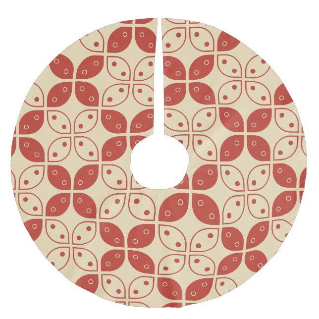 Batik Kawung, indonesisk Mönster, javanesiska, etn Julgransmatta Borstad Polyester (Framsidan)