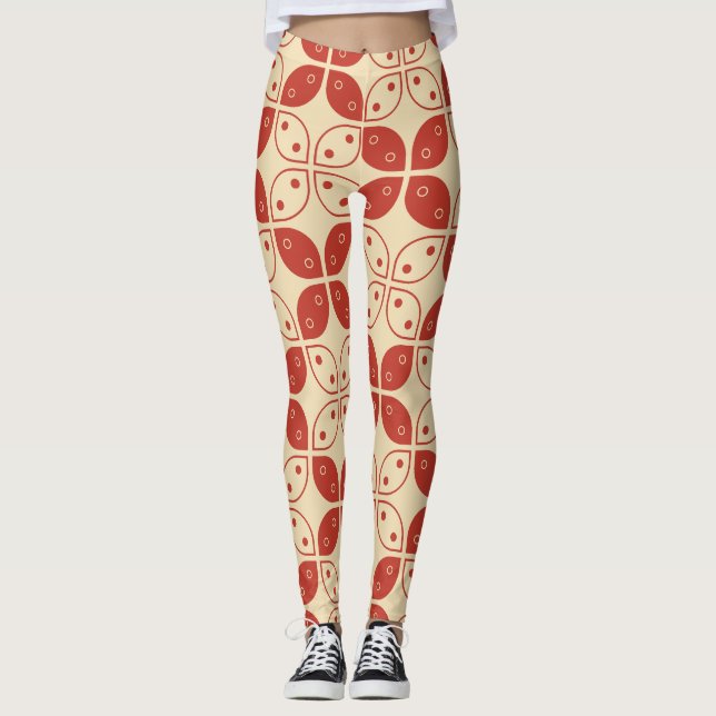 Batik Kawung, indonesiskt mönster, javanesiskt, et Leggings (Framsida)