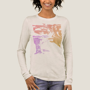 Batik-liknande rosa korall lila tropisk strandmoti t shirt