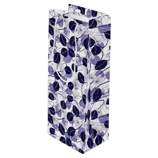 Batik Lila Löv och Vines Illustration Mönster (Framsidan Vinklad)