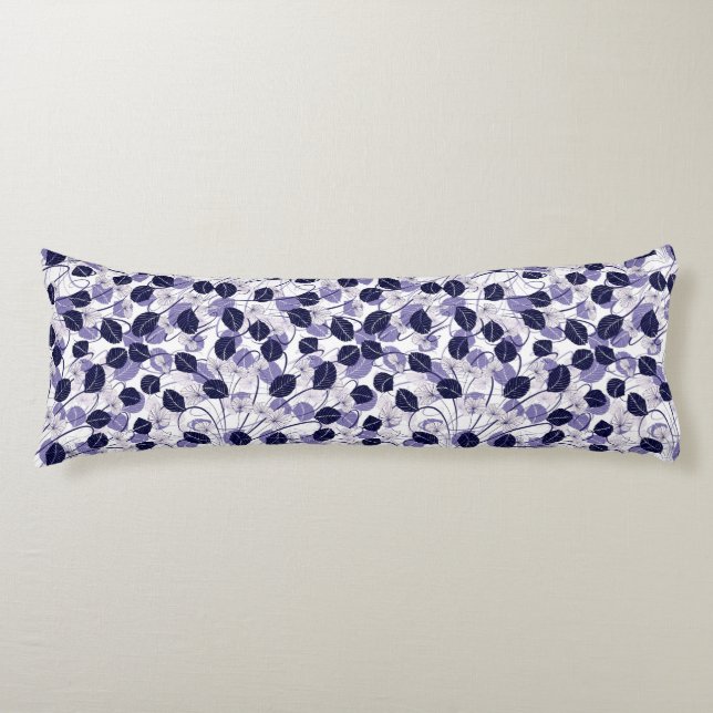 Batik Lila Löv och Vines Illustration Mönster Kroppskudde (Framsidan)