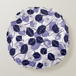 Batik Lila Löv och Vines Illustration Mönster Rund Kudde