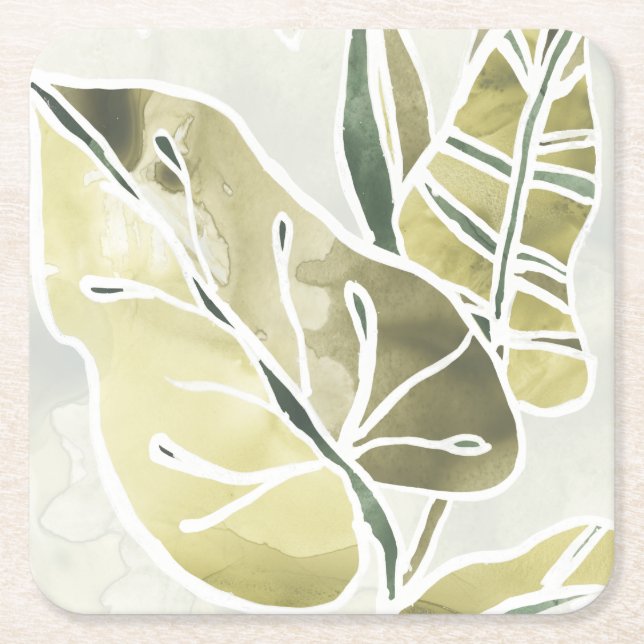 Batik Lövs Underlägg Papper Kvadrat (Framsidan)