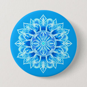 Batik Mandala Blomma i Turkos Knapp
