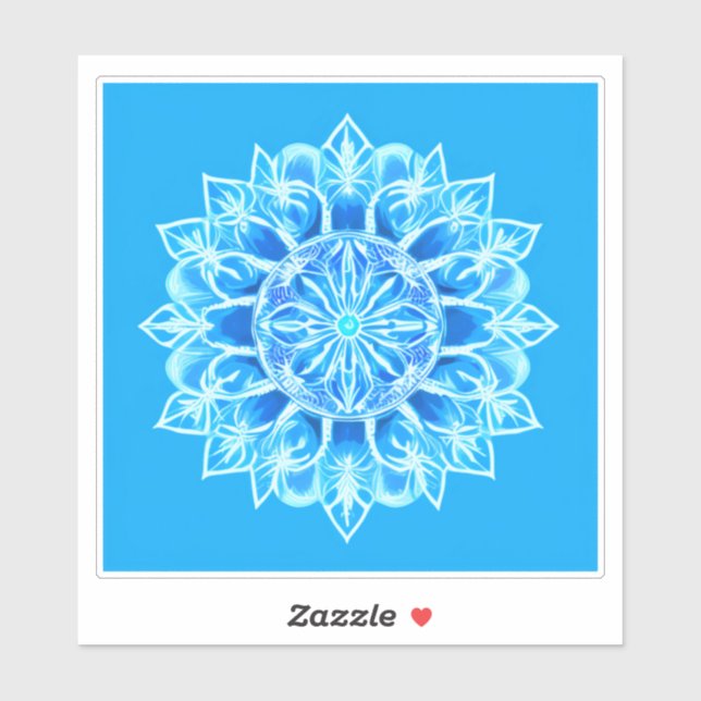 Batik Mandala Flower i Turquise Klistermärken (Ark)